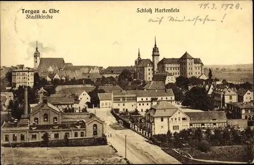 Ak Torgau an der Elbe, Stadtkirche, Schloss Hartenfels