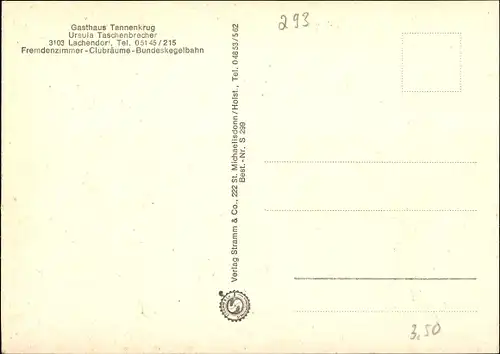 Ak Lachendorf in Niedersachsen, Gasthaus Tannenkrug, Innen und Außen, Kegelbahn