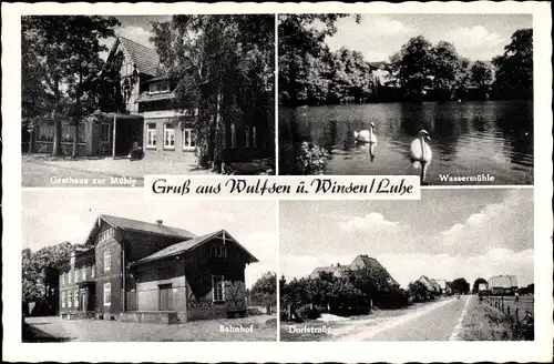 Ak Wulfsen über Winsen an der Luhe Niedersachsen, Bahnhof, Gasthaus zur Mühle, Dorfstraße