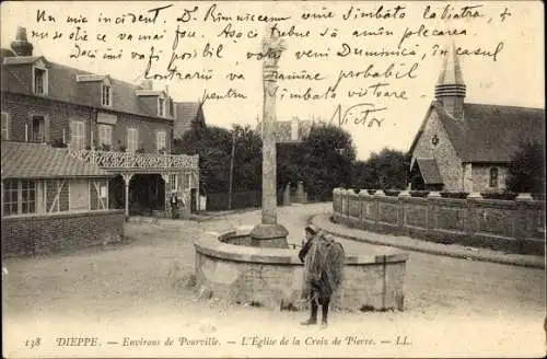 Ak Dieppe Seine Maritime, L'Eglise de la Croix de Pierre