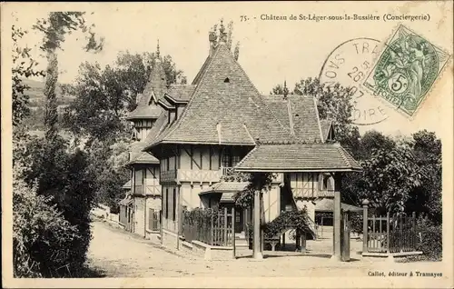 Ak Saint Leger sous la Bussiere Saône et Loire, Le Chateau, Conciergerie