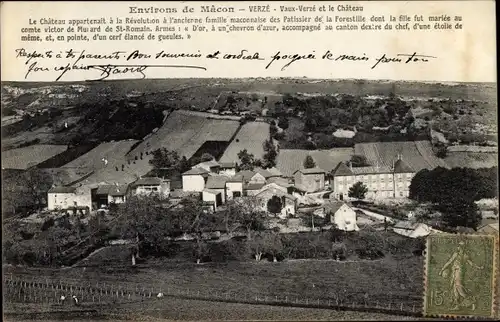 Ak Verzé Saône et Loire, Vaux Verzé et le Chateau