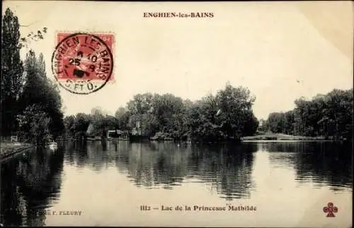 Ak Enghien les Bains Val d’Oise, Lac de la Princesse Mathilde
