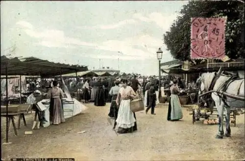 Ak Trouville sur Mer Calvados, Le Marche