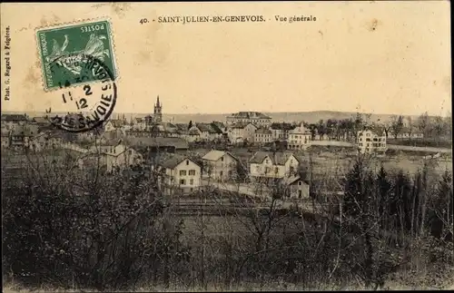 Ak Saint Julien en Genevois Haute Savoie, Vue generale