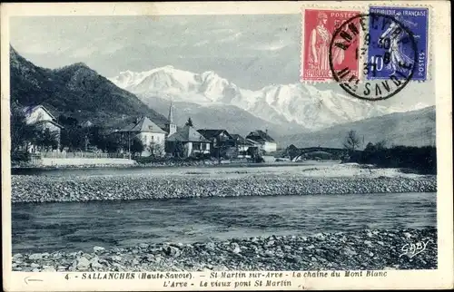 Ak Sallanches Haute Savoie, La chaine du Mont Blanc