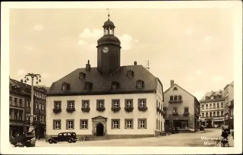 Ak Meerane in Sachsen, Markt, Rathaus