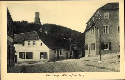 Ak Eckartsberga Burgenlandkreis, Straßenpartie, Burg