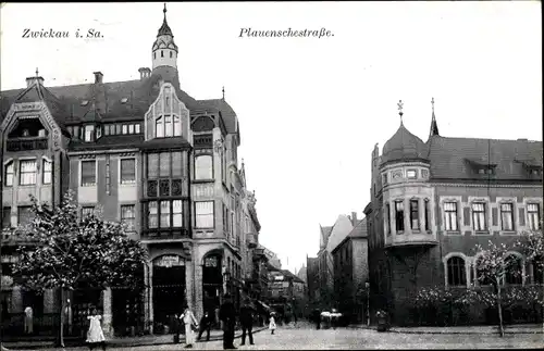 Ak Zwickau in Sachsen, Plauensche Straße