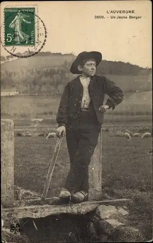 Ak Auvergne, Un Jeune Berger, Schäfer