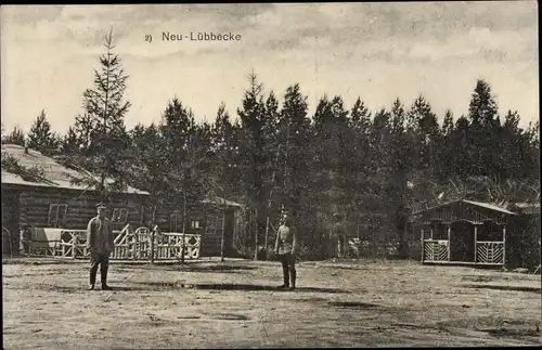 Ak Neu Lübbecke, Deutsche Soldatenunterkünfte an der Westfront?, I. WK