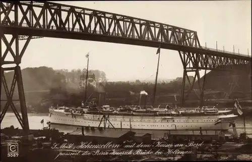 Ak Deutsches Kriegsschiff, SMY Hohenzollern, Yacht, Prinz Heinrich Brücke