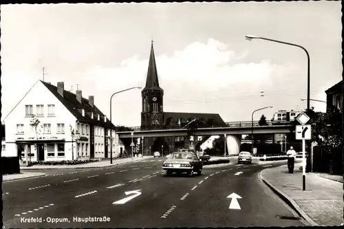 Ak Oppum Krefeld am Niederrhein, Hauptstraße, Kirche