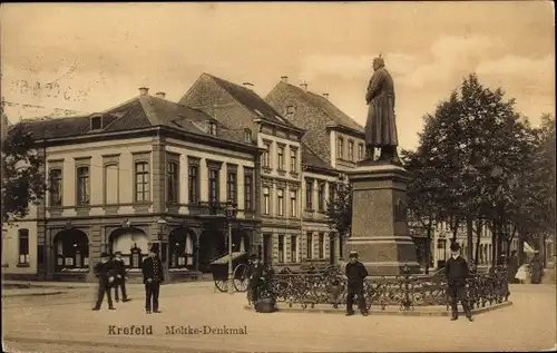 Ak Krefeld am Niederrhein, Moltke Denkmal