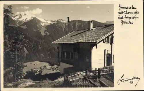 Ak Mayrhofen im Zillertal Tirol, Gasthaus Zimmereben, Ahornspitze, Fotograf Hans Hruschka