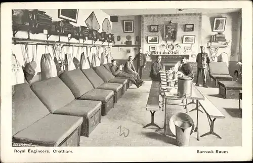 Ak Chatham Sout East England, Royal Engineers, Barrack Room