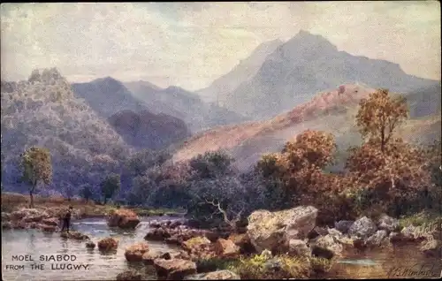 Künstler Ak Wimbush, Snowdonia Wales, Mountain Moel Siabod from the Llugwy