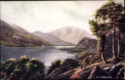 Künstler Ak Buttermere Cumbria North West England, Landschaft