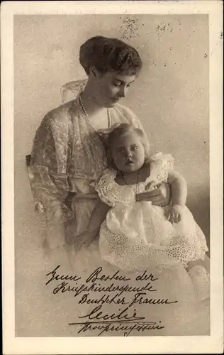 Ak Kronprinzessin Cecilie von Preußen, Portrait mit Prinzessin Alexandrine