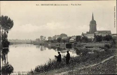 Ak Brissarthe Maine et Loire, Vue du Port