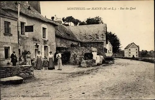 Ak Montreuil sur Maine Maine-et-Loire, Rue du Quai