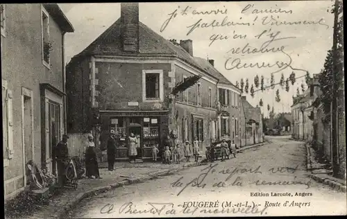 Ak Fougeré Maine-et-Loire, Route d'Angers, Geschäft