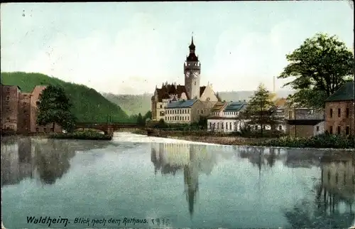 Ak Waldheim in Sachsen, Blick zum Rathaus