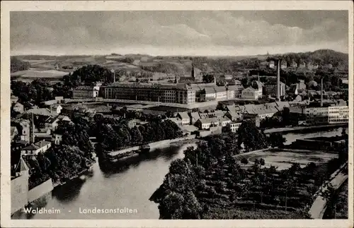 Ak Waldheim in Sachsen, Landesanstalten, Blick auf den Ort