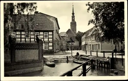 Ak Lübbenau im Spreewald, Blick zur Kirche