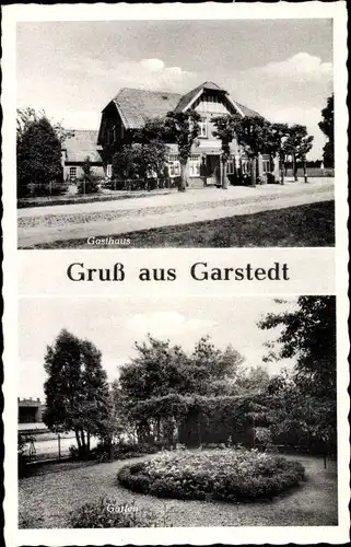 Ak Garstedt in Niedersachsen, Gasthaus Schlumbohn, Gartenpartie