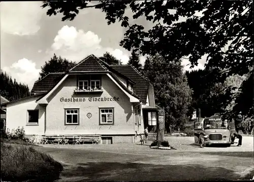 Ak Blasiwald im Schwarzwald, Gasthaus Pension Elsenbreche, Reisebus