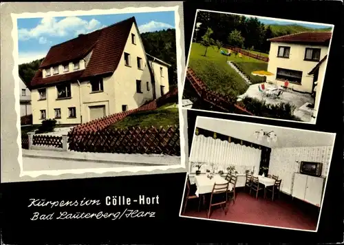 Ak Bad Lauterberg im Harz, Kurpension Cölle Hort, Innen und Außen