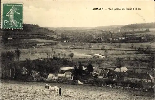 Ak Aumale Seine Maritime, Vue prise du Grand Mail