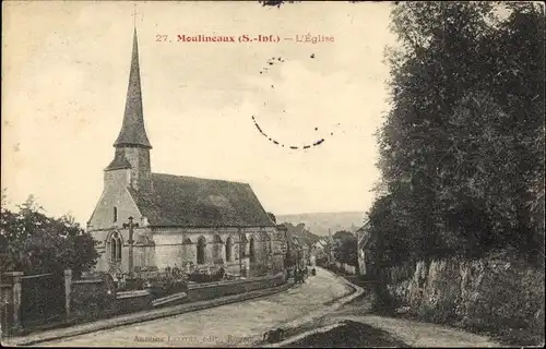 Ak Moulienaux Seine Maritime, L'Eglise