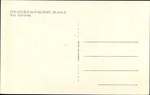 Ak Sainte Cecile la Valouze Saône et Loire, Vue Generale