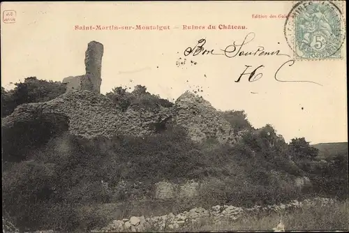 Ak Saint Martin sur Montaigut Saône et Loire, Ruines du Chateau