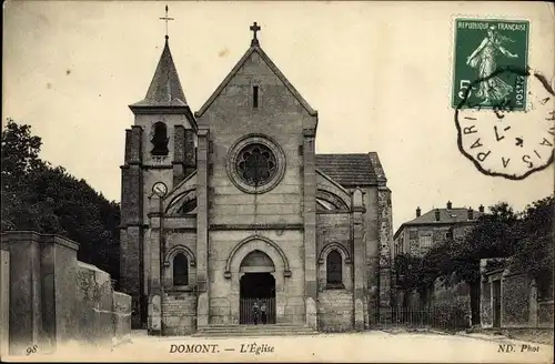Ak Domont Val d'Oise, L'Eglise