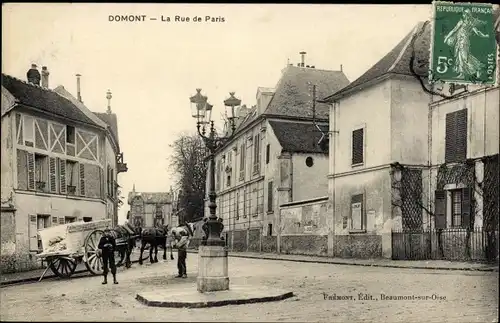 Ak Domont Val d'Oise, La Rue de Paris