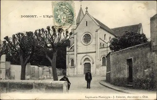 Ak Domont Val d'Oise, L'Eglise