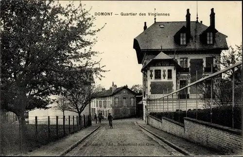 Ak Domont Val d'Oise, Quartier des Vinciennes