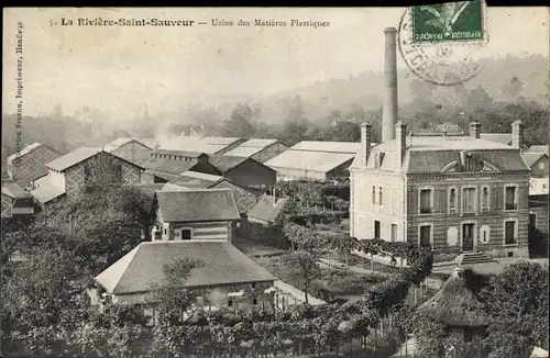 Ak La Riviere Saint Sauveur Calvados, Usine des Matieres Plastiques