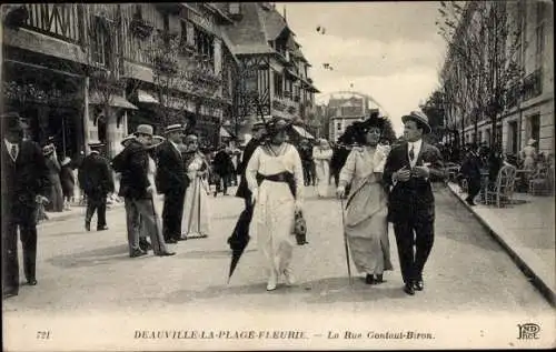 Ak Deauville La Plage Fleurie Calvados, La Rue Gontaut Biron