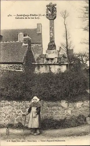 Ak Saint Quay Etables Cotes d'Armor, Calvaire de la rue Loy
