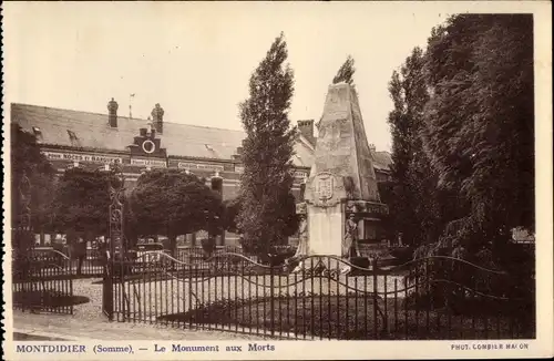 Ak Montdidier Somme, Le Monument aux Morts