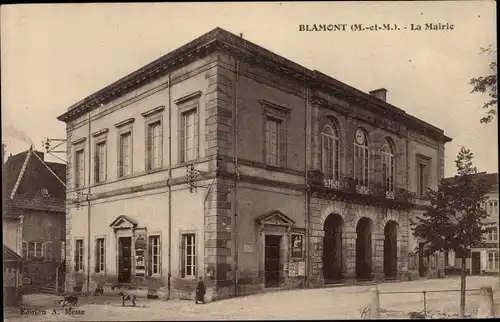 Ak Blamont Meurthe et Moselle, La Mairie