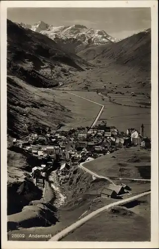 Ak Andermatt Kanton Uri, Blick auf den Ort