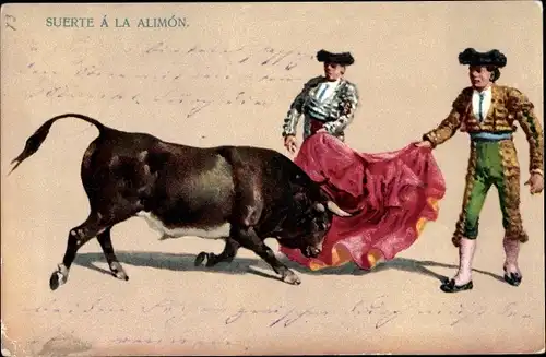 Litho Suerte a la Alimon, Stierkampf, Torero