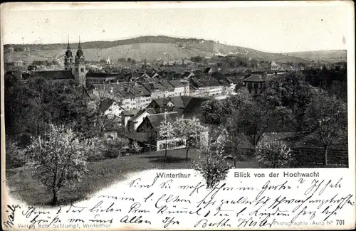 Ak Winterthur Kt Zürich Schweiz, Blick von der Hochwacht