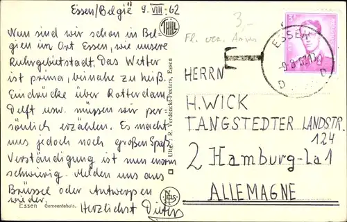 Ak Essen Flandern Antwerpen, Gemeentehuis