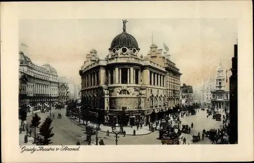 Ak London City England, Gaiety Theatre and Strand